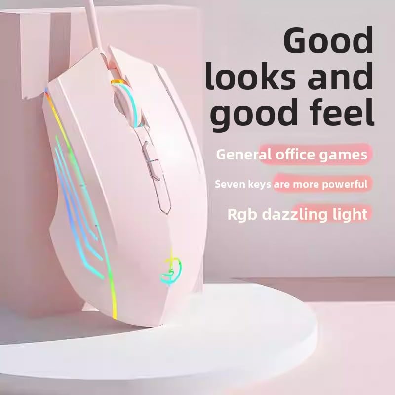 holy sword M800 Wired Gaming Mouse Features a 6-Key RGB Breathing Light and an Adjustable DPI2400 Lightweight Ergonomic Design, Making it Suitable for FPS Gaming and Office use - color: Wired Blue Crack