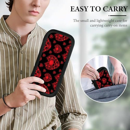 Travel Handheld Carrying Case for Switch, Red Skull Travel Storage Holder with Mesh Pocket, Hard Shell Protective Bag with 15 Game Cartridges - color: Design (339)