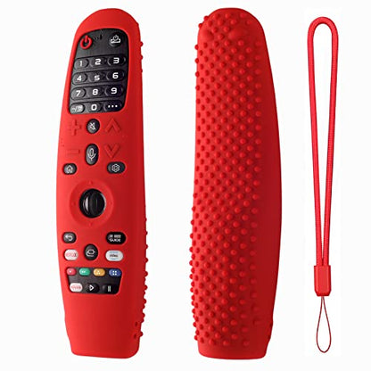 Hi Color Silicone Cover for LG AN-MR600/AN-MR650 / AN-MR18BA / AN-MR19BA/AN-MR20GA TV Remote Control Protective Sleeve for LG Magic TV Remote Cover Case(red) - color: red