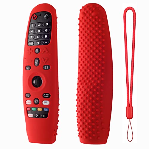Hi Color Silicone Cover for LG AN-MR600/AN-MR650 / AN-MR18BA / AN-MR19BA/AN-MR20GA TV Remote Control Protective Sleeve for LG Magic TV Remote Cover Case(red) - color: red