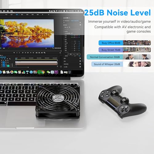 ELUTENG 120mm Fan With 3 Speed 5V USB Powered Case Fan 1500PRM Gaming PC Portable Cooling Suitable for Tablet TV Receiver Router DVR Play Station Xbox Computer and More - size: 120mm USB Speed Fan Standard