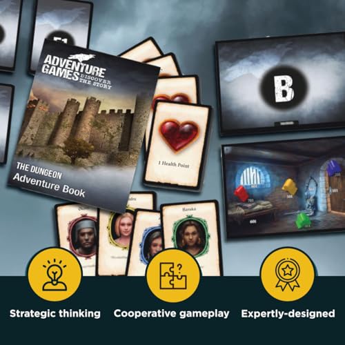Adventure Games: The Dungeon - A Kosmos Game from Thames & Kosmos | Collaborative, Replayable Storytelling Gaming Experience for 2 To 4 Players Ages 12+