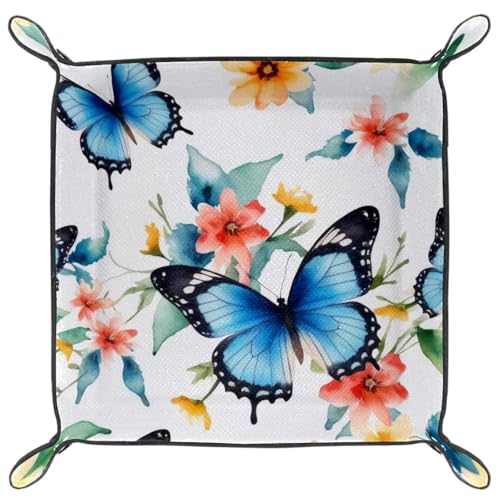 Butterflies Florals Dice Tray Dice Rolling Tray Folding Dice Holder for Dice Games, Like RPG, DND and Other Table Games - color: Multi 10