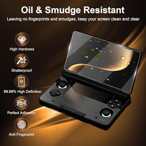 Screen Protector Compatible with AYN THOR Handheld Console- Tempered Glass for Dual Screens, Scratch-Resistant & High-Definition (2 upper screen film)