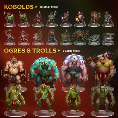 Skinny Minis Monster Villains Collection, 100 Monster Flat Minis, 5e & Pathfinder Minis for TTRPG, 2D Monster Miniatures for Tabletop RPG