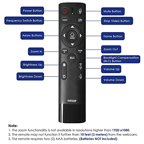 Zoom Certified, NexiGo N950P 4K Zoomable Webcam with Remote Control, Sony_Starvis Sensor, 5X Digital Zoom, Pro Web Camera with Dual Stereo Mics, for Zoom Skype Teams Twitch - style: Webcam 4K