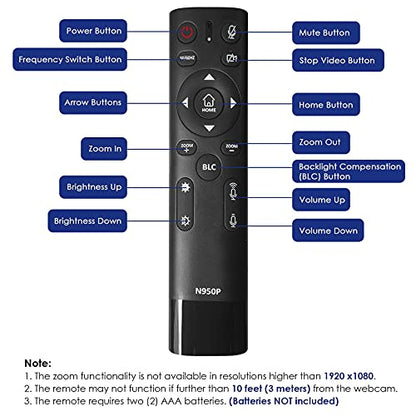 Zoom Certified, NexiGo N950P 4K Zoomable Webcam with Remote Control, Sony_Starvis Sensor, 5X Digital Zoom, Pro Web Camera with Dual Stereo Mics, for Zoom Skype Teams Twitch - style: Webcam 4K
