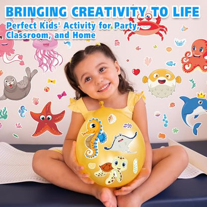 42 Sheets Ocean Animal Make-a-Face Stickers for Kids | Sea Creature Mix ’n Match Crafts for Party Favors & Classroom Activities - style: Ocean Animals