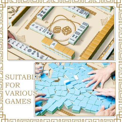 Oudain Chinoiserie Mahjong Tablecloth Florals Card Table Cloth 55x 55 Inch Square Tablecloth Game Table Cover with Game Rules for Mahjong Beginners, Card, Board Tile Games (Beige) - color: Beige