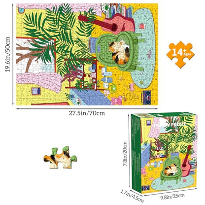 Puzzles for Adults 1000 Pieces, Jigsaw Puzzle for Adults, Fun Challenging Puzzle, Cozy Home Life Puzzles Game, Interlock Perfectly No Dust, Gifts for Easter Mother’s Day - color: Cozy Home Life