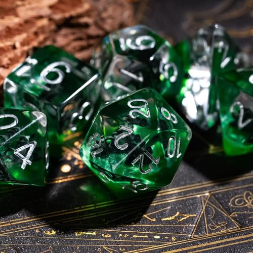 UDIXI 7PCS DND Dice Set Resin Polyhedral Dice Set D&D for RPG Tabletop Game | Displacer Beast Inclusions, Velvet Storage Bag, DM Gift, for Dungeons and Dragons Role Playing Games Board Games - color: Displacer Beast