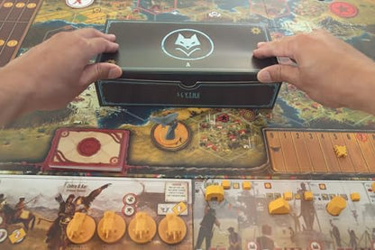 Stonemaier Games: Scythe: The Rise of Fenris by Ryan Lopez DeVinaspre & Jamey Stegmaier | 8 Episode Scythe Campaign and 11 Modules, Including a Cooperative Mode | Add to Scythe | 1-5 Players, 115 Min
