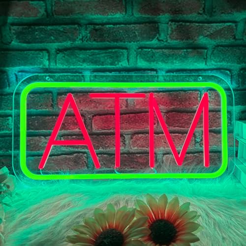 ATM Neon Sign, ATM Led Signs for Wall Decor, Dimmable Neon Light Sign for Bank Decor, Bedroom, Game Room, Kids Room, Bar Decoration, Dimmable USB Powered Light Up Signs for Party - color: ATM 2