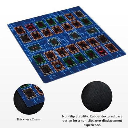 for Yugioh Playmat, 2-Player, Limited Edition Rare Dice and Free Storage Bag Master Rule Duel Field Zones, Large Card Game Mat (Basic2) - color: Basic2