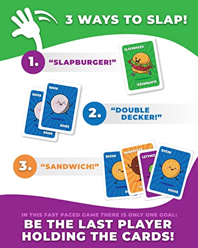 Slapburger Card Game - Fast-Paced Kids and Family Games for Ages 4 and Up - Fun Card Game for Birthdays, Classroom, Camping, Game Night & Friends - Easy to Play, 2 to 6 Players, 15 Minutes Playtime