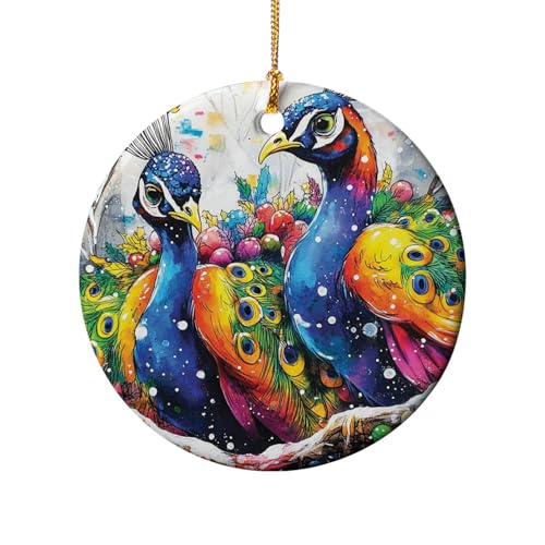 Festive Dinner X-mas Design 2 Ceramic Ornament For Home Decorations X-mas Tree Hanging Ornament Gifts for House Warming Christmas Gift Keepsake - size: Heart, style: Style 4