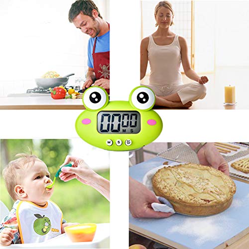 Kitchen Timer, Cute Cartoon Animal Countdown Timer, Digital Cooking with Magnetic, LCD Large-Screen Visual Clock, Hangable Alarm Clock with Stand，for Cooking Bake Sport Game (Timer-QW) - color: Timer-qw