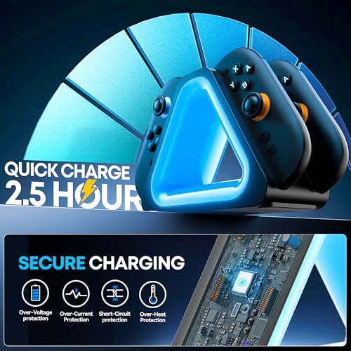 for Mac Game Charging Dock for 2025 Nintendo Switch 2 Joypad,Joypad 2 Controller Charging Docking Station, Ergonomics & Magnetic Fast Charger Dock Station with Charging Cable - size: M-Black-Switch 2