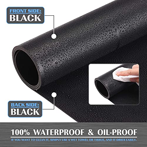 K KNODEL Large Office Leather Desk Mat, Mouse and Keyboard Pad, Computer and Laptop Mat, Desktop Protector and Cover, Writing Pad and Blotter (47.2"x23.6", Black) - color: Black, size: 47.2" x 23.6"