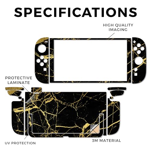 Gaming Skin Compatible with Nintendo Switch 2 Console Only - Black Gold Marble - Premium 3M Vinyl Protective Wrap Decal Cover - Easy to Apply | Crafted in The USA by MightySkins - color: Black Gold Marble, size: Switch 2 Console Skin Only, style: Matte Fi