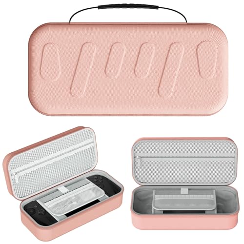 Carrying Case for ROG Xbox Ally X/Ally, EVA Hard Case Travel Storage Bag Anti-Drop Protective Cover for ROG Xbox Ally X Handheld Gaming Console & Accessories (Pink) - color: Pink
