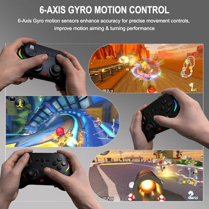 Joso Mobile Gaming Controller, Wireless Game Controller for iPad/Tablet/iPhone/Android/Switch/Switch 2/Lite/OLED/PC, Handheld Gamepad with Hall Effect Joysticks/Triggers/6-Axis Gyro - Black - color: Black