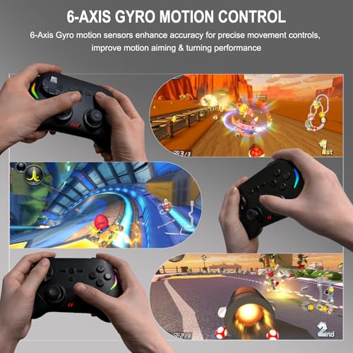 Joso Mobile Gaming Controller, Wireless Game Controller for iPad/Tablet/iPhone/Android/Switch/Switch 2/Lite/OLED/PC, Handheld Gamepad with Hall Effect Joysticks/Triggers/6-Axis Gyro - Black - color: Black
