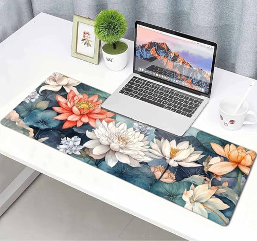 Large Mouse Pad, Desk Mat Computer Keyboard Pad Non-Slip Rubber Base Waterproof with Stitched Edges for Laptop Gaming, Office & Home 31.5 x 11.8 Inch (XL-06) - color: Xl-06