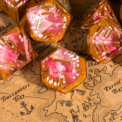 7PCS Tooth Monster Dice Set,Handmade Sharp Edge Dice Set D&D RPG Polyhedral Die,for Dungeons and Dragons TTRPG Games Roleplaying Games Pathfinder,with Gift Box - color: Tooth Monster