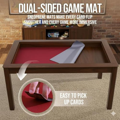 Solid Wood Board Game Table for 4–6 Players with 54" x 30.7" - color: Warm Walnut, size: Recessed Leaves