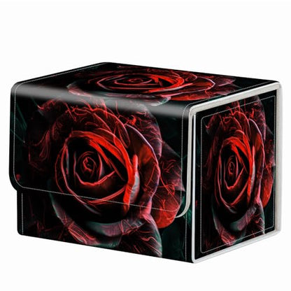 Strong Magnet Card Case Deck Box Mtg Card Box Playing Card Box Magic Deck Box Tcg Up to 200 Cards Creative Pattern Trading Card Storage Box for Collectible Card Games, Black And Red Roses - color: Black And Red Roses