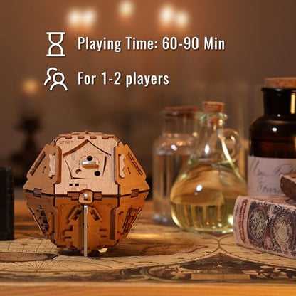 Puzzle Potato Philosopher's Stone Puzzle Box - 3D Brain Teaser Puzzle for Adults - Wooden Treasure Chest - Money Puzzle Box for Cash Gift - Escape Room Game (Metal) - color: Philosopher's Stone(metal)