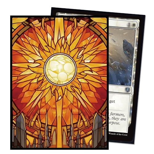 UAONO MTG Card Sleeves 100ct - Plains - Art Card Sleeves Deck Protector, Clear Front & Matte Textured Back, Sleeves for Magic The Gathering, Basic Lands Series - color: Plains