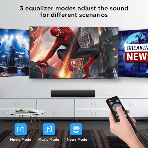 MZEIBO Sound Bar,50W for Smart TV Bluetooth 5.3 Speaker 17 Inch TV Speaker with ARC/Optical/AUX Connections - color: Black