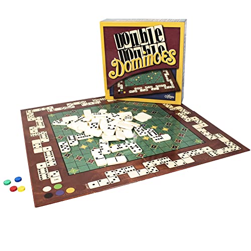 Calliope Games Double Double Dominoes - Mexican Train Domino Board Game With a Twist - Family Game For Game Night -2-4 Players | Double a Double to Double Your Score, Two Complete Sets Included, For Friends and Family Ages 8+