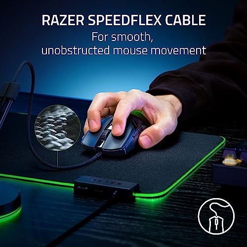 Razer Cobra Wired Gaming Mouse, Gen-3 Optical Switches, 58g, Black | Chroma RGB Lighting with Underglow, Precise 8500 DPI Optical Sensor, 100% PTFE Mouse Feet - color: Black