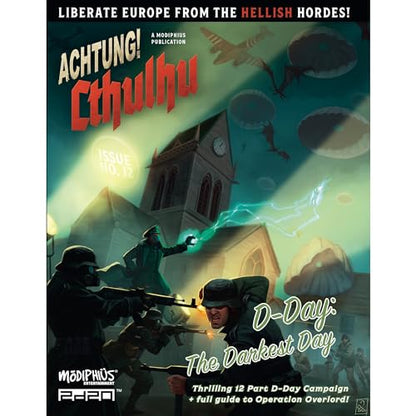 Modiphius Entertainment: Achtung! Cthulhu 2d20 - D-Day: The Darkest Day - Softcover RPG Book, Horror Campaign, Tabletop Role Playing Game - style: D-Day