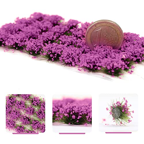 Miniature Vegetation Bushy Shrubs Tuft Flowers with Model Bases War Game DIY Railway Terrain Scenery (G) - color: G