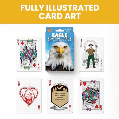 Masterpieces Eagle Playing Cards Deck - Animal Themed Standard 54 Card Deck, Unique Eagle Face Cards & Jokers, Retro Style, for Families & Adults - style: Eagle