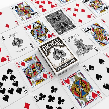 Bicycle Black Playing Cards Standard Index Poker Size Classic Deck | Sleek black Rider Back design, Air Cushion Finish, Made in USA, For poker rummy euchre canasta and pinochle