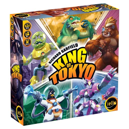 IELLO: King of Tokyo, New Edition, Strategy Board Game, Space Penguin Included in the Box, For 2 to 6 Players, 30 Minute Play Time, For Ages 8 and Up - style: Original