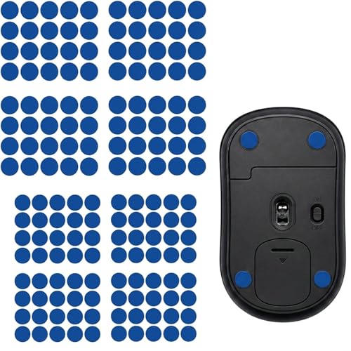 160 Pcs Mouse Slider Pads Replacement, PTFE Glide Dots 6mm and 7mm Universal Mouse Skates for Gaming Mouse and Office Mice, Smooth Glide Upgrade Compatible with Cloth or Hard Mousepads (Blue) - size: Dia 6mm/7mm Blue
