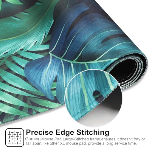 XXL Gaming Mouse Pad 35.4x15.7 Professional Large Mouse Pad & Computer Game Mouse Mat-90x40 Greenleaf - color: 90x40 Greenleaf, size: 35.4x15.7x0.1IN