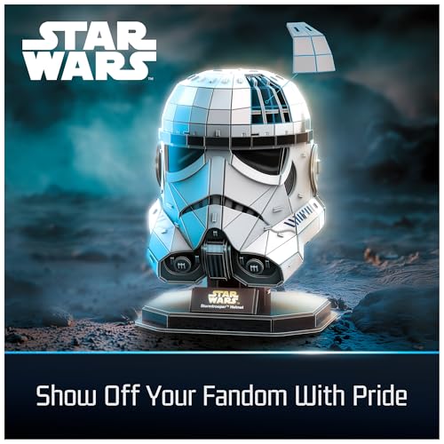 4D Build Star Wars Stormtrooper Helmet 3D Puzzle Model Kit, Room Display | 121 Premium Cardstock Pieces, No Tools Required, Immersive 3D Building Hobby, Ultimate Collectible Fan Gift For Ages 12+ - style: Stormtrooper Helmet 121 pcs