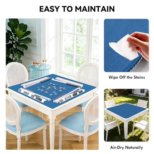 31.5'' Blue Mahjong Mat, Non-Slip Noise Reduction Gaming Mat for Mahjong | Gaming Mat with Carrying Bag for Mahjong, Poker, Card, Domino, Board Games, Dominoes,Cards & Tile Games - color: Blue