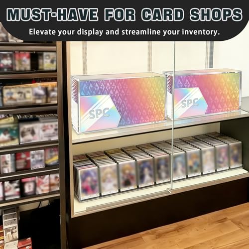 DEDC 1PCS Acrylic Display Case Compatible with Prismatic Evolutions Super Premium Collection 6mm Thick Magnetic Lid Protective Box with Cleaning Cloth and Silicone Pads