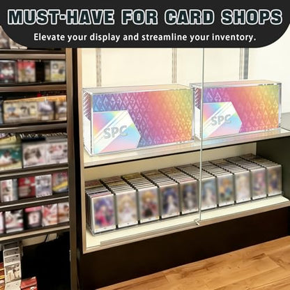 DEDC 1PCS Acrylic Display Case Compatible with Prismatic Evolutions Super Premium Collection 6mm Thick Magnetic Lid Protective Box with Cleaning Cloth and Silicone Pads