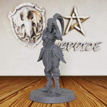 Heroic Scale Unpainted Fantasy Minis - 32mm Professional Miniature Game Figure for Role Playing & TTRPG, Detailed Tabletop Gaming Miniatures for Dungeon Masters - 5.5cm Human Warrior (AS384)