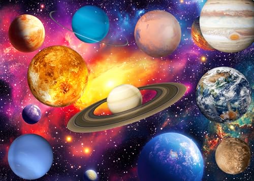 1000 Piece Puzzle for Adults - Solar System Puzzles for Adults 1000 Pieces, Letters on Back, Universe Scene Jigsaw Puzzle, Space Scene Challenging Puzzles for Teens Seniors - 27.6 x 19.7 inches - color: Solar System