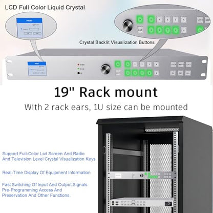 ICUIXIAN 4K 8x8 HDMI Matrix Switch 4K@30Hz Web GUI+LAN Port+Rs232 Control | Rackmount HDMI Matrix 8x8, HDCP, EDID, 3D, APP, Backlit Button,Screen display, 3.5mm Audio (8 Input 8 Output Matrix Splitter) - size: 8x8 Matrix 4k30Hz